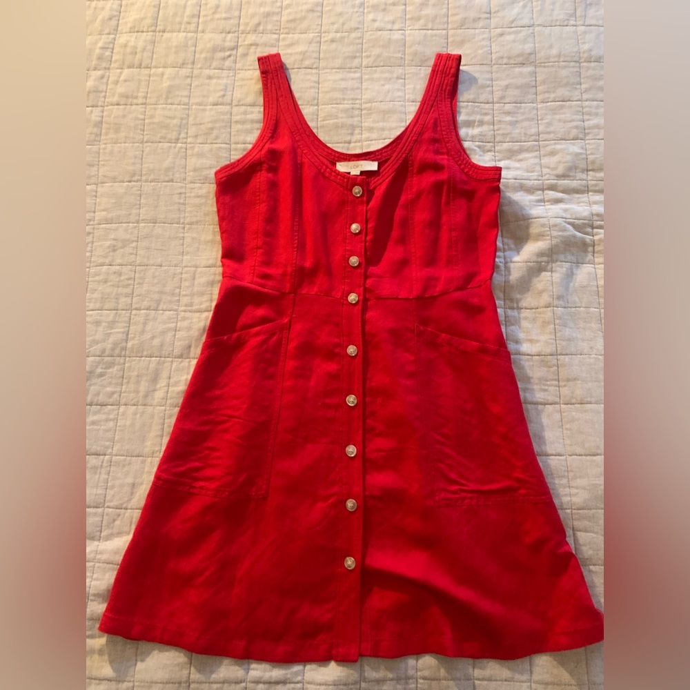LOFT Vibrant Red A-line dress